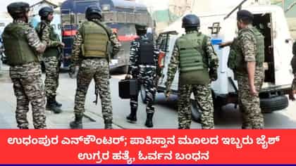 ಉಧಂಪುರದಲ್ಲಿ ಬೃಹತ್ ಎನ್‌ಕೌಂಟರ್; ಪಾಕ್​ ಮೂಲದ ಇಬ್ಬರು ಜೈಶ್ ಉಗ್ರರ ಹತ್ಯೆ