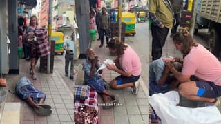 Video: ಇದೇ ಕಣ್ರೀ ನಿಜವಾದ ಮಾನವೀಯತೆ; ರಸ್ತೆ ಬದಿಯಲ್ಲಿ ಮಲಗಿದ್ದ ವೃದ್ಧ ವ್ಯಕ್ತಿಗೆ ಸಹಾಯ ಮಾಡಿದ ವಿದೇಶಿಗ