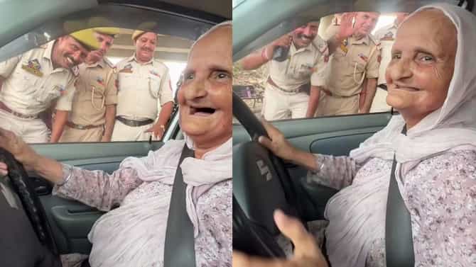 ಅಜ್ಜಿಯ ಡ್ರೈವಿಂಗ್‌ಗೆ ಪೊಲೀಸರು ಫುಲ್ ಫಿದಾ