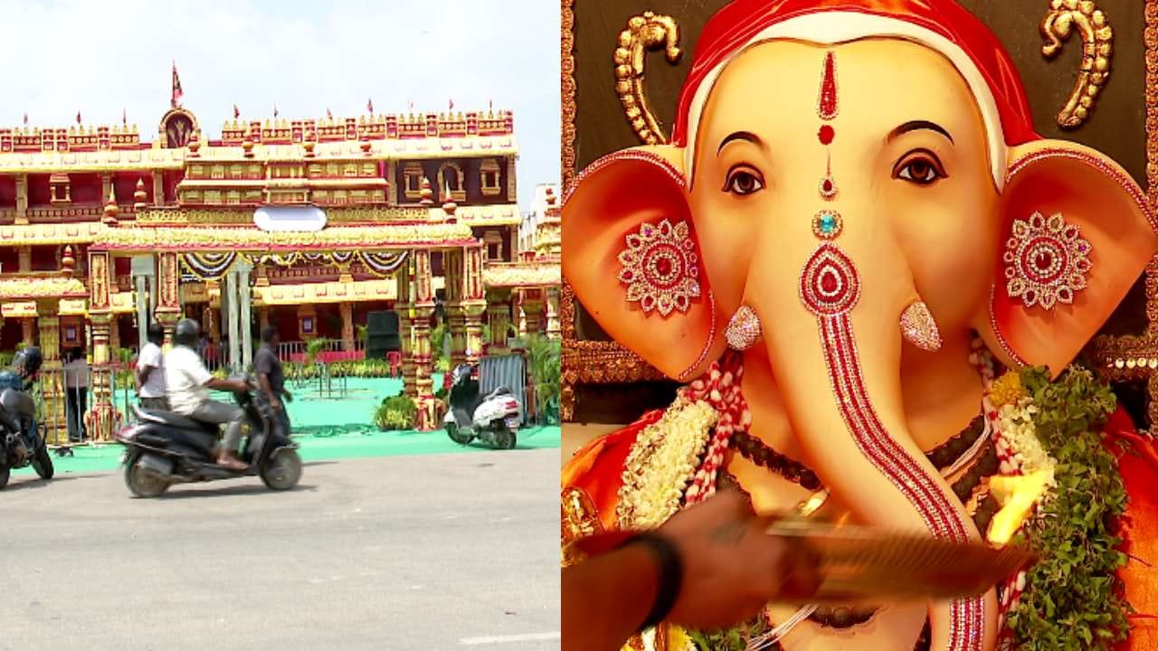 Bengaluru Kalkere Ganesha idol in Mantralaya style mandapa attracting devotees.
