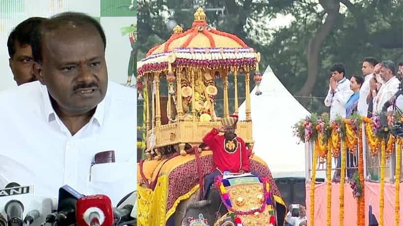 ಜಂಬೂಸವಾರಿ ವೇಳೆ ಸಿಎಂ ಪತ್ನಿಯಿಂದ ಪುಷ್ಪಾರ್ಚನೆ ವಿವಾದ: ಫೋಟೋ ಸಾಕ್ಷಿ ಸಮೇತ ಕುಮಾರಸ್ವಾಮಿಗೆ ಕಾಂಗ್ರೆಸ್ ತಿರುಗೇಟು
