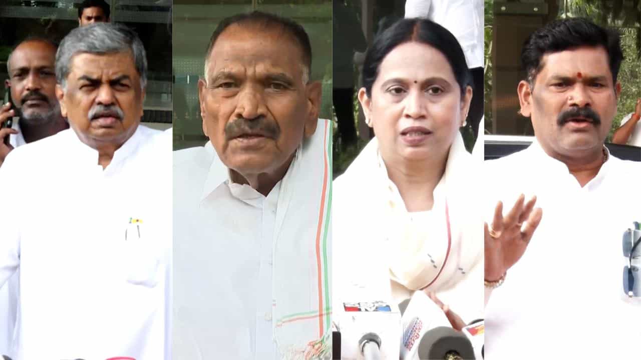 'ಪ್ರಜಾಪ್ರಭುತ್ವದ ಕಗ್ಗೊಲೆ, ಕೇಂದ್ರದ್ದು ಸರ್ವಾಧಿಕಾರಿ ಧೋರಣೆ': ದೆಹಲಿಯಲ್ಲಿ ಬಿಜೆಪಿ ವಿರುದ್ಧ ಅಬ್ಬರಿಸಿದ ರಾಜ್ಯ ಕಾಂಗ್ರೆಸ್​​ ನಾಯಕರು