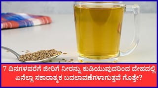 7 ದಿನಗಳವರೆಗೆ ತಪ್ಪದೇ ಜೀರಿಗೆ ನೀರು ಕುಡಿಯಿರಿ, ಈ ಎಲ್ಲಾ ಪ್ರಯೋಜನಗಳನ್ನು ನಿಮ್ಮದಾಗಿಸಿಕೊಳ್ಳಿ