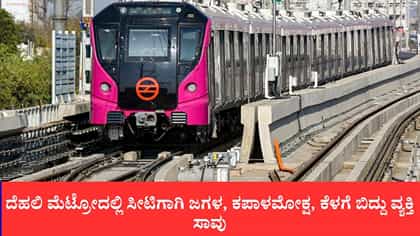 ದೆಹಲಿ ಮೆಟ್ರೋದಲ್ಲಿ ಸೀಟಿಗಾಗಿ ಜಗಳ, ಕಪಾಳಮೋಕ್ಷ, ವ್ಯಕ್ತಿ ಸಾವು