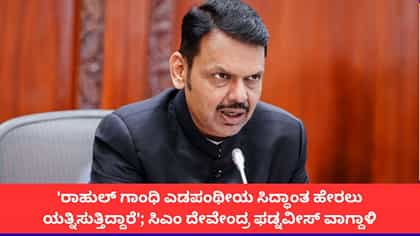 'ರಾಹುಲ್ ಗಾಂಧಿ ಎಡಪಂಥೀಯ ಸಿದ್ಧಾಂತ ಹೇರಲು ಯತ್ನಿಸುತ್ತಿದ್ದಾರೆ'; ಫಡ್ನವೀಸ್