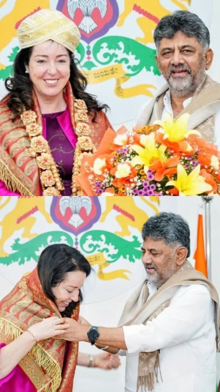 ಸ್ವಿಟ್ಜರ್ಲೆಂಡ್ ರಾಯಭಾರಿ ಮಾಯಾ ಟಿಫಾಸಿ- ಸಿಎಂ ಡಿಕೆಶಿ ಭೇಟಿ