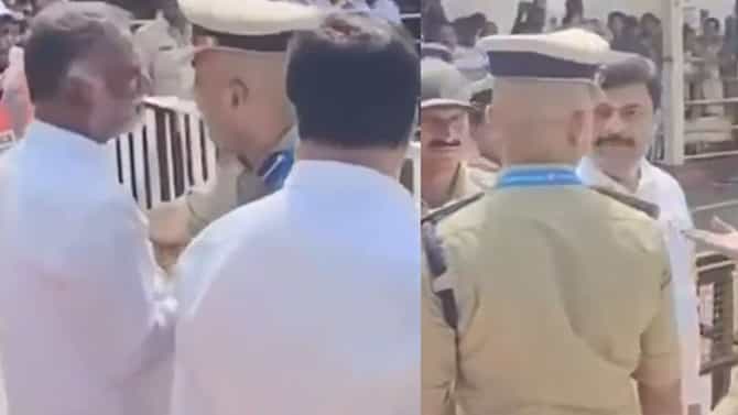 ಪೂಜೆಗೆ ತೆರಳುತ್ತಿದ್ದ ಸಚಿವರು, ಶಾಸಕರನ್ನು ಅಡ್ಡಗಟ್ಟಿದ ಎಸ್‌ಪಿ ರಿಷ್ಯಂತ್