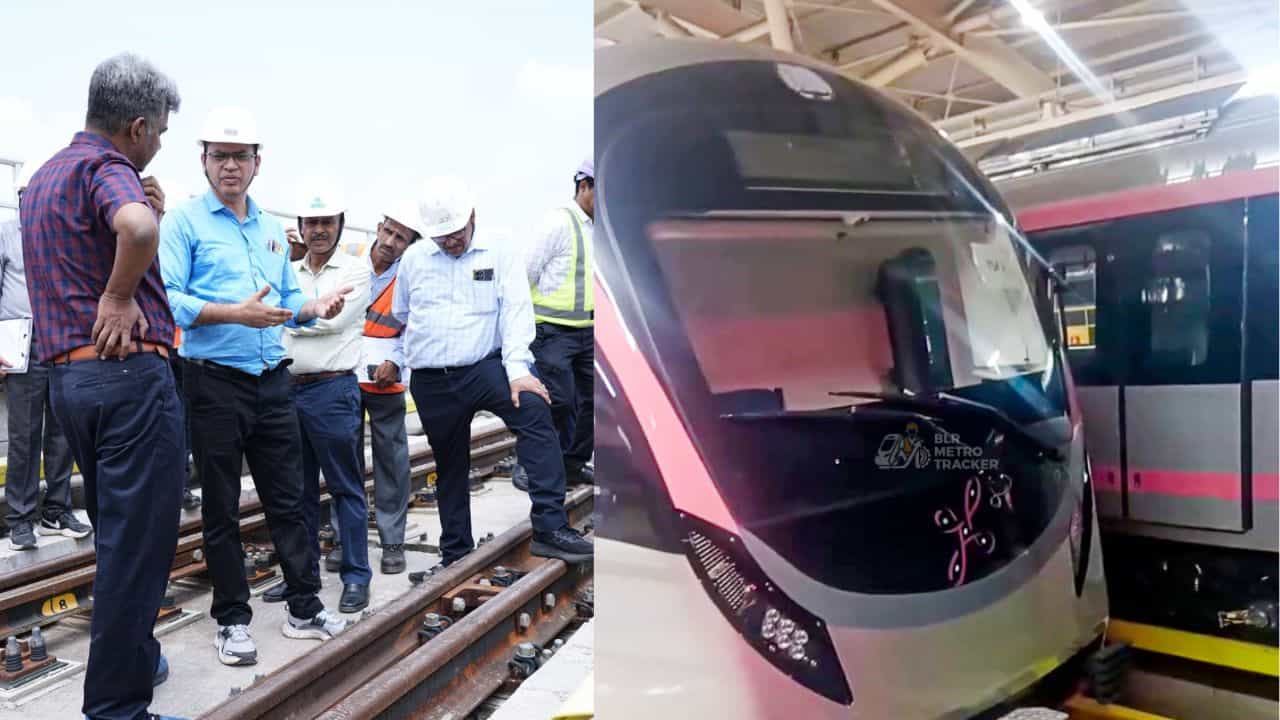 ನಮ್ಮ ಮೆಟ್ರೋ ಪಿಂಕ್ ಲೈನ್ನ ಸಿಎಂಆರ್ಎಸ್ ಪರಿಶೀಲನೆ ಪೂರ್ಣ: 7.5 ಕಿ.ಮೀ ಎಲಿವೇಟೆಡ್ ಮಾರ್ಗದಲ್ಲಿ ತಪಾಸಣೆ ನಮ್ಮ ಮೆಟ್ರೋ ಪಿಂಕ್ ಲೈನ್ನ ಸಿಎಂಆರ್ಎಸ್ ಪರಿಶೀಲನೆ ಪೂರ್ಣ: 7.5 ಕಿ.ಮೀ ಎಲಿವೇಟೆಡ್ ಮಾರ್ಗದಲ್ಲಿ ತಪಾಸಣೆ