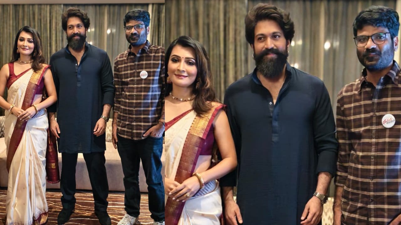 ‘ಪ್ರೇಮದ ಊರಲಿ’ ಸಿನಿಮಾದ ನಾಯಕ, ನಾಯಕಿ, ನಿರ್ದೇಶಕ ಮನೋಜ್, ನಿರ್ಮಾಪಕ ಇನ್ನೂ ಕೆಲವರು ಯಶ್ ಹಾಗೂ ರಾಧಿಕಾ ಅವರನ್ನು ಭೇಟಿ ಆಗಿದ್ದಾರೆ.