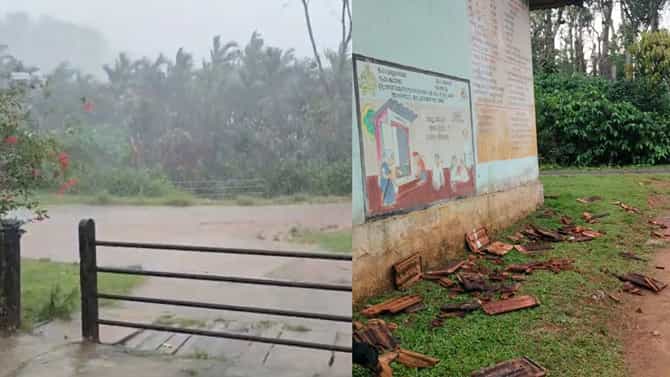 ಚಿಕ್ಕಮಗಳೂರಲ್ಲಿ ಬಿರುಗಾಳಿ ಸಹಿತ ಅಬ್ಬರಿಸಿದ ವರುಣ