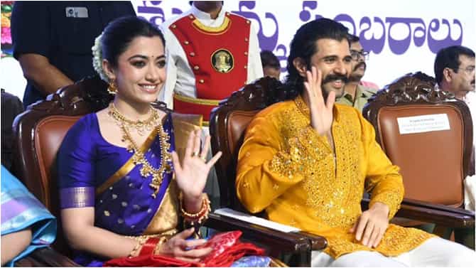 ಮದುವೆ ಬಳಿಕ ತೆಲಂಗಾಣದ ಸಂಪ್ರದಾಯ ಅಪ್ಪಿಕೊಂಡ ರಶ್ಮಿಕಾ: ಬತುಕಮ್ಮ ಆಚರಣೆ