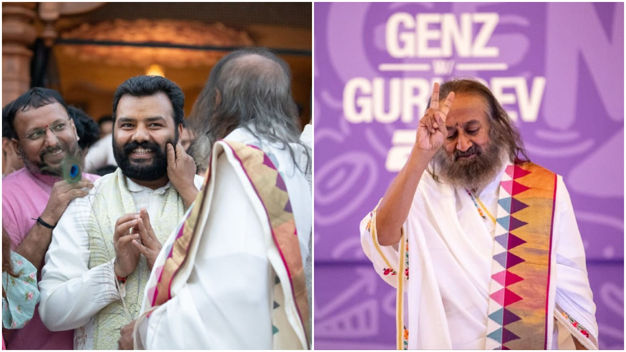 ಶ್ರೀ ಶ್ರೀ ರವಿ ಶಂಕರ್ ಗುರೂಜಿ ಭೇಟಿಯಾದ ‘ಹನುಮಾನ್ ಅಂಶ್’ ನಟ ಶೋಭಿನವ್ ಸತ್ಯ