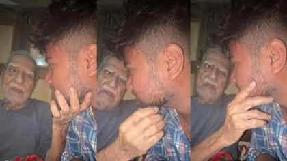 ದೂರದ ಊರಿಗೆ ಹೊರಟು ನಿಂತ ಮೊಮ್ಮಗನನ್ನು ಕಂಡು ಅಜ್ಜ ಭಾವುಕ