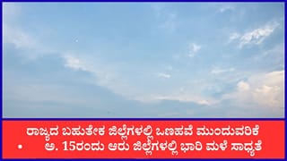 ಕರ್ನಾಟಕದಲ್ಲಿ ಮಳೆ ಇಳಿಮುಖ: ಬಹುತೇಕ ಜಿಲ್ಲೆಗಳಲ್ಲಿ ಒಣಹವೆ, ಅ.15ರಂದು ಕೆಲವೆಡೆ ಮಳೆ ಮುನ್ಸೂಚನೆ