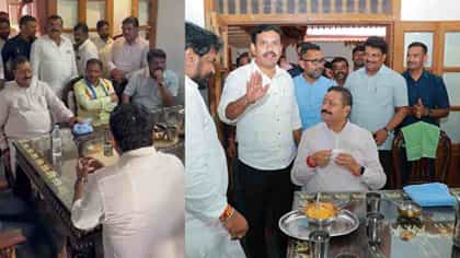 ಬದ್ಧ ವೈರಿಗಳ ಭೇಟಿ: ಎದುರು ಬದುರು ಕುಳಿತು ವಿಜಯೇಂದ್ರ-ಯತ್ನಾಳ್ ಮಾತುಕತೆ